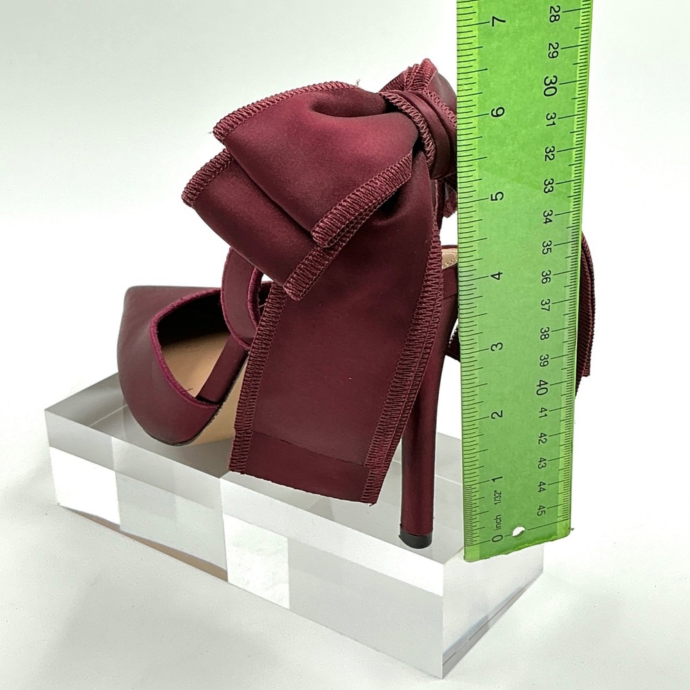 Steve Madden Size 9 Burgundy Satin Bow D'Orsay Stiletto Pumps NEW Belindah $119 - Picture 4 of 13